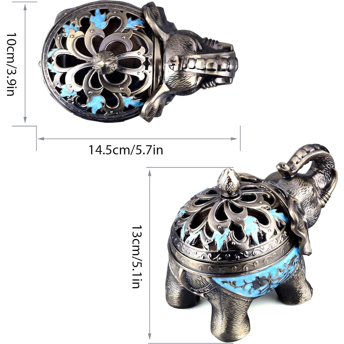 Soporte de Incienso K COOL Elefante Azul Claro 16x10x13cm