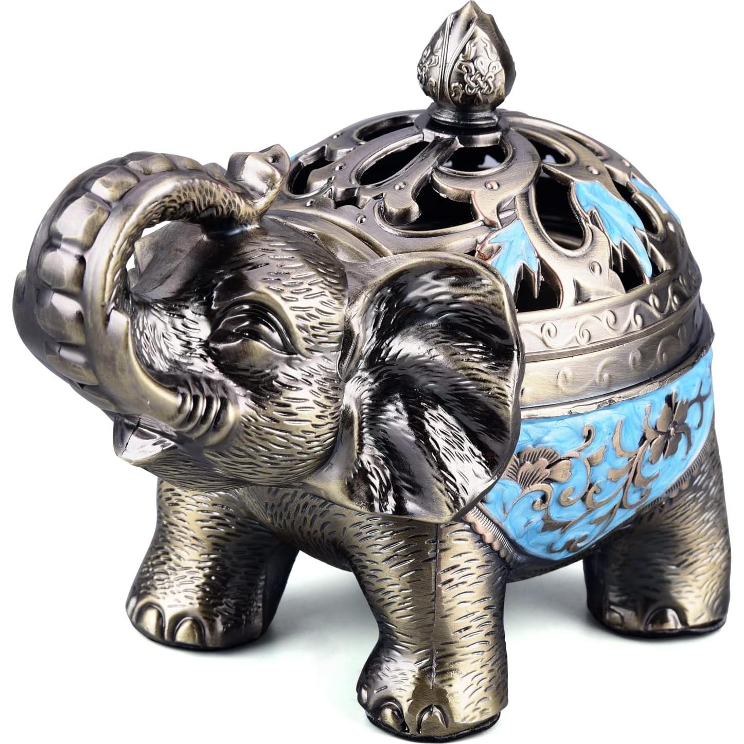Soporte de Incienso K COOL Elefante Azul Claro 16x10x13cm
