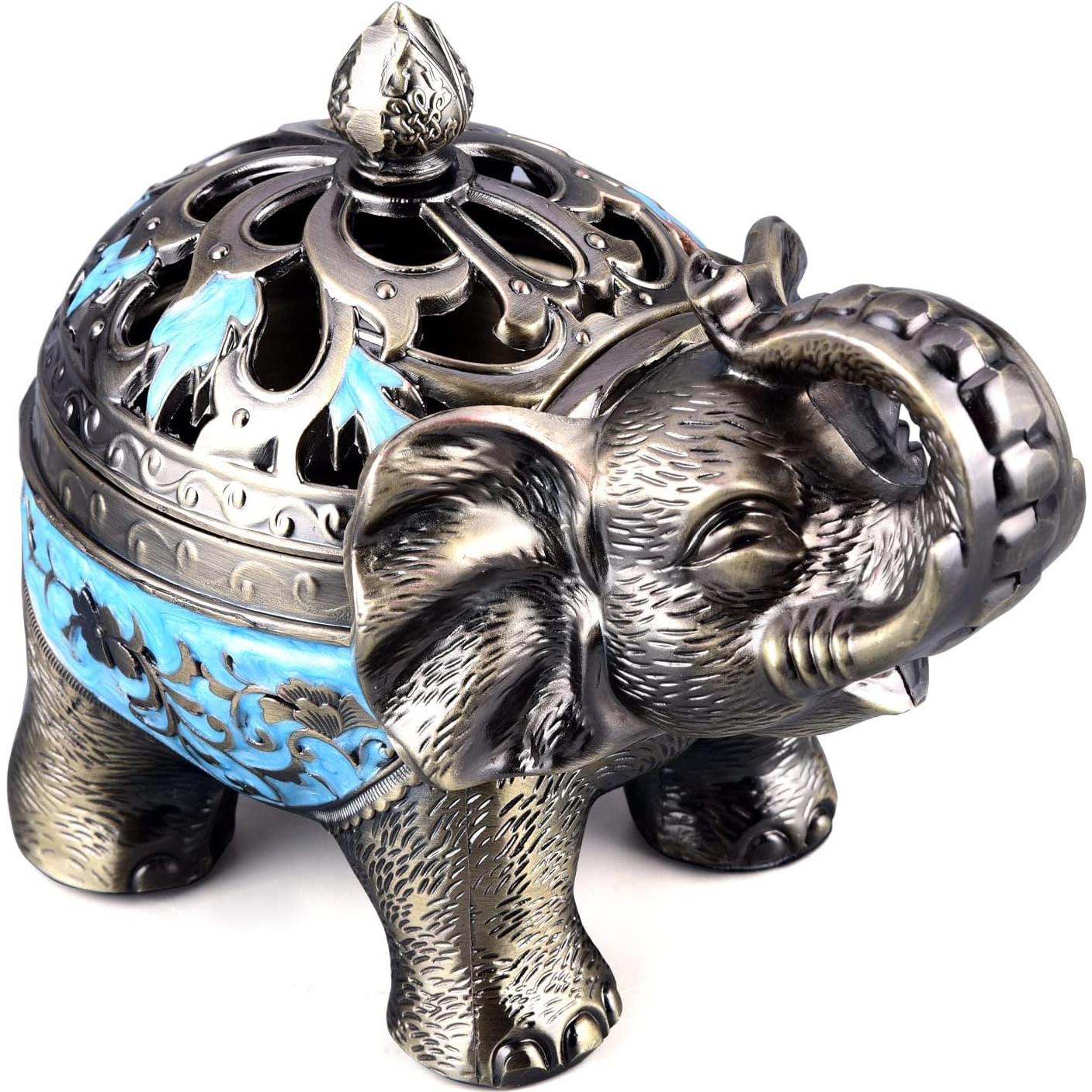 Soporte de Incienso K COOL Elefante Azul Claro 16x10x13cm