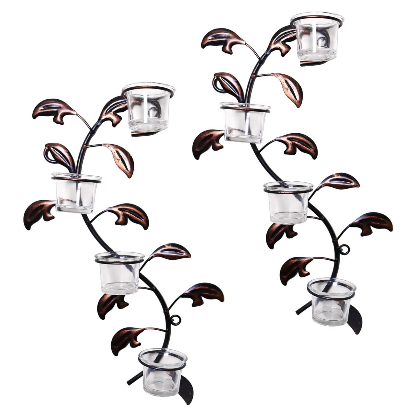 Soporte de Vela de Pared Hosley en Forma de Hoja, Conjunto de 2