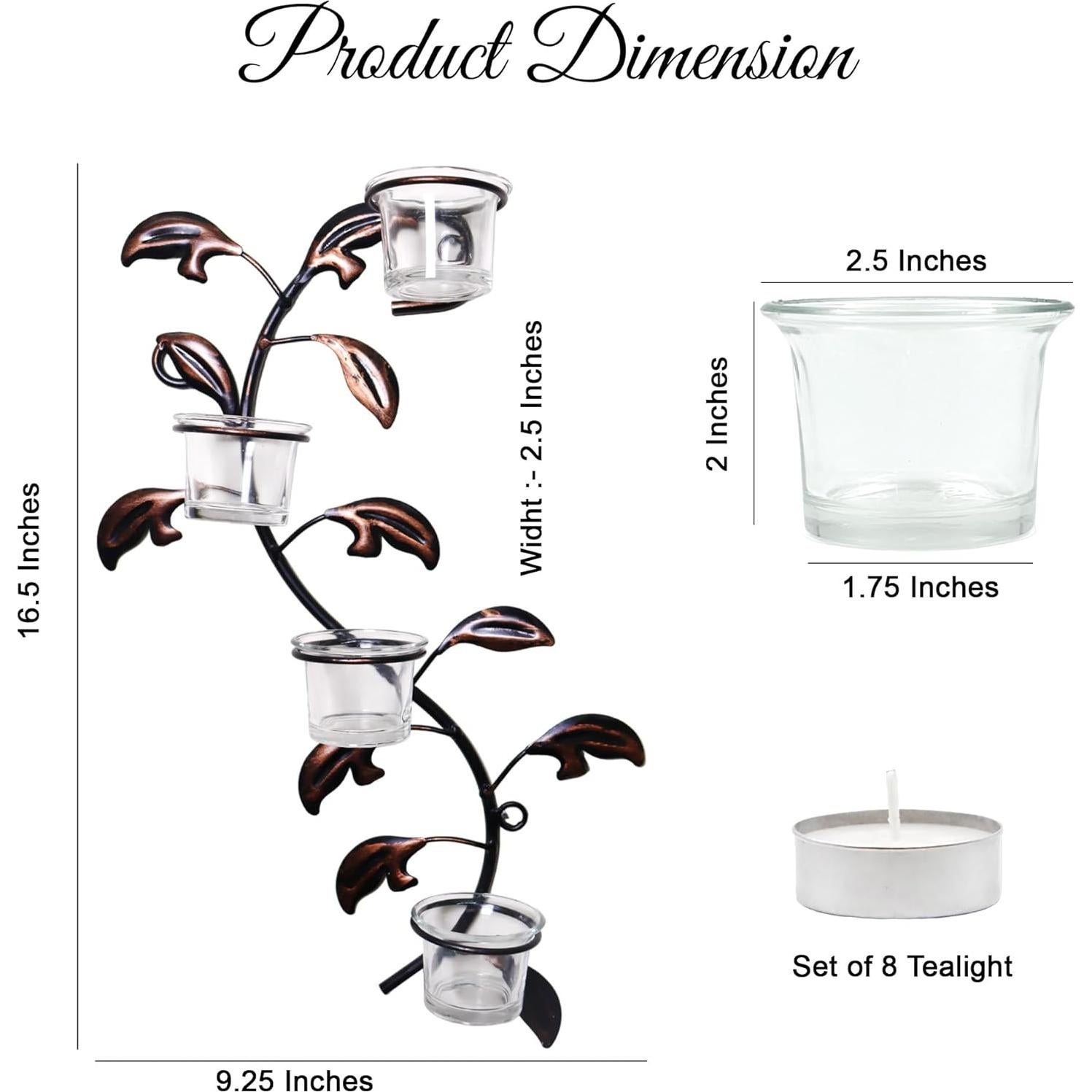 Soporte de Vela de Pared Hosley en Forma de Hoja, Conjunto de 2