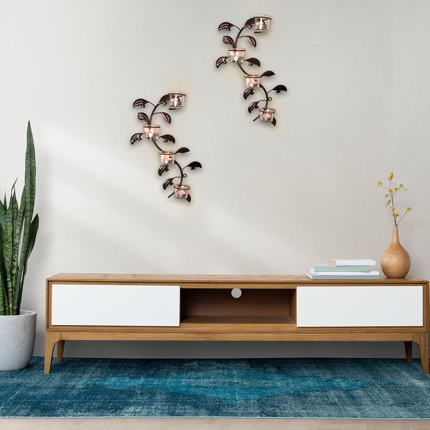 Soporte de Vela de Pared Hosley en Forma de Hoja, Conjunto de 2