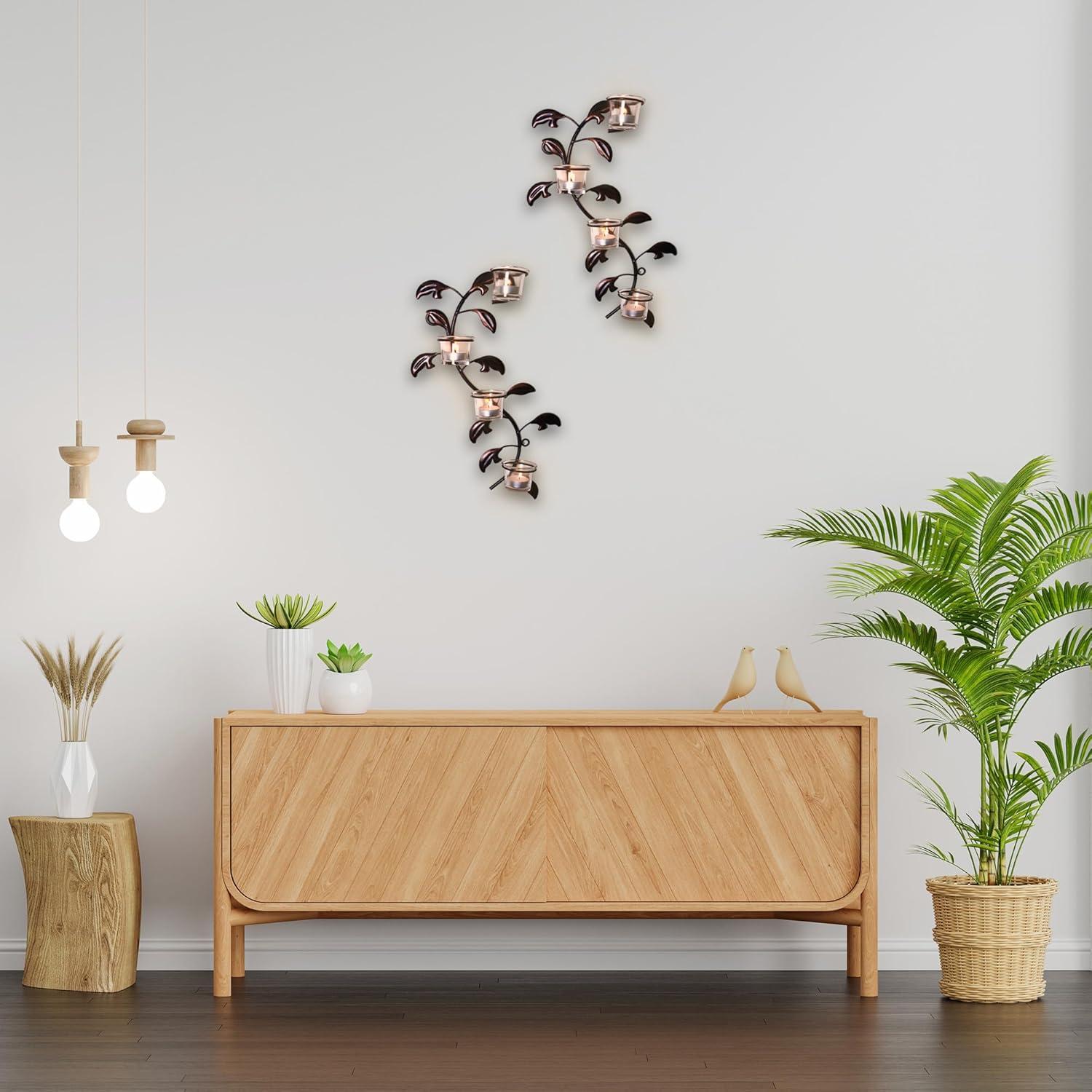 Soporte de Vela de Pared Hosley en Forma de Hoja, Conjunto de 2