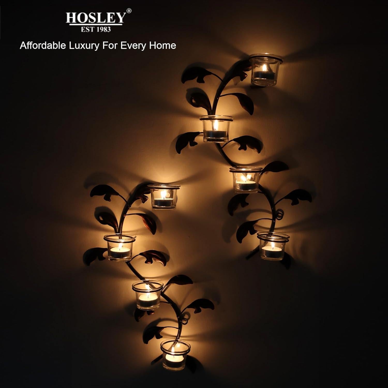 Soporte de Vela de Pared Hosley en Forma de Hoja, Conjunto de 2
