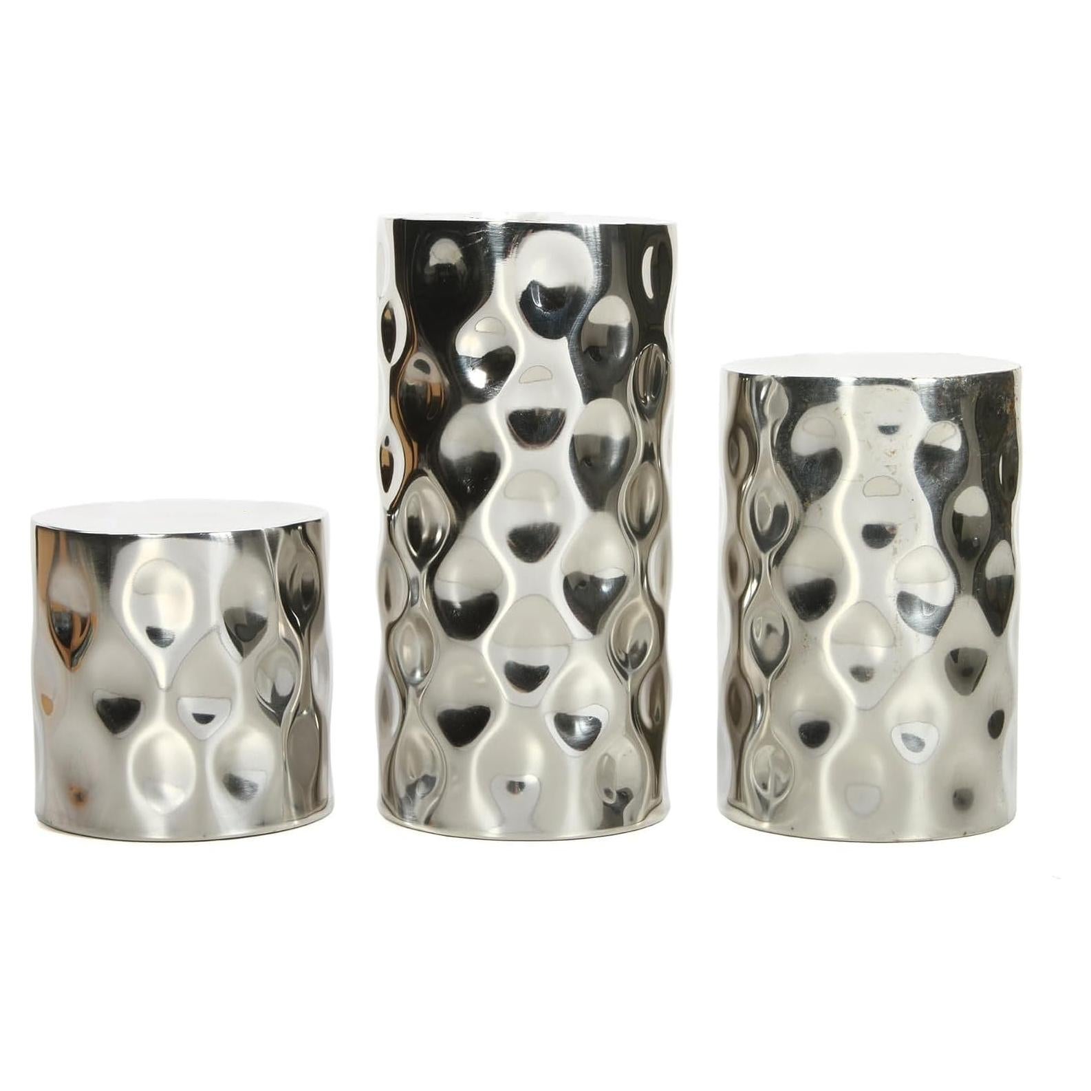 Soportes de Vela de Pilar Plateados Hosley - 3 Tamaños