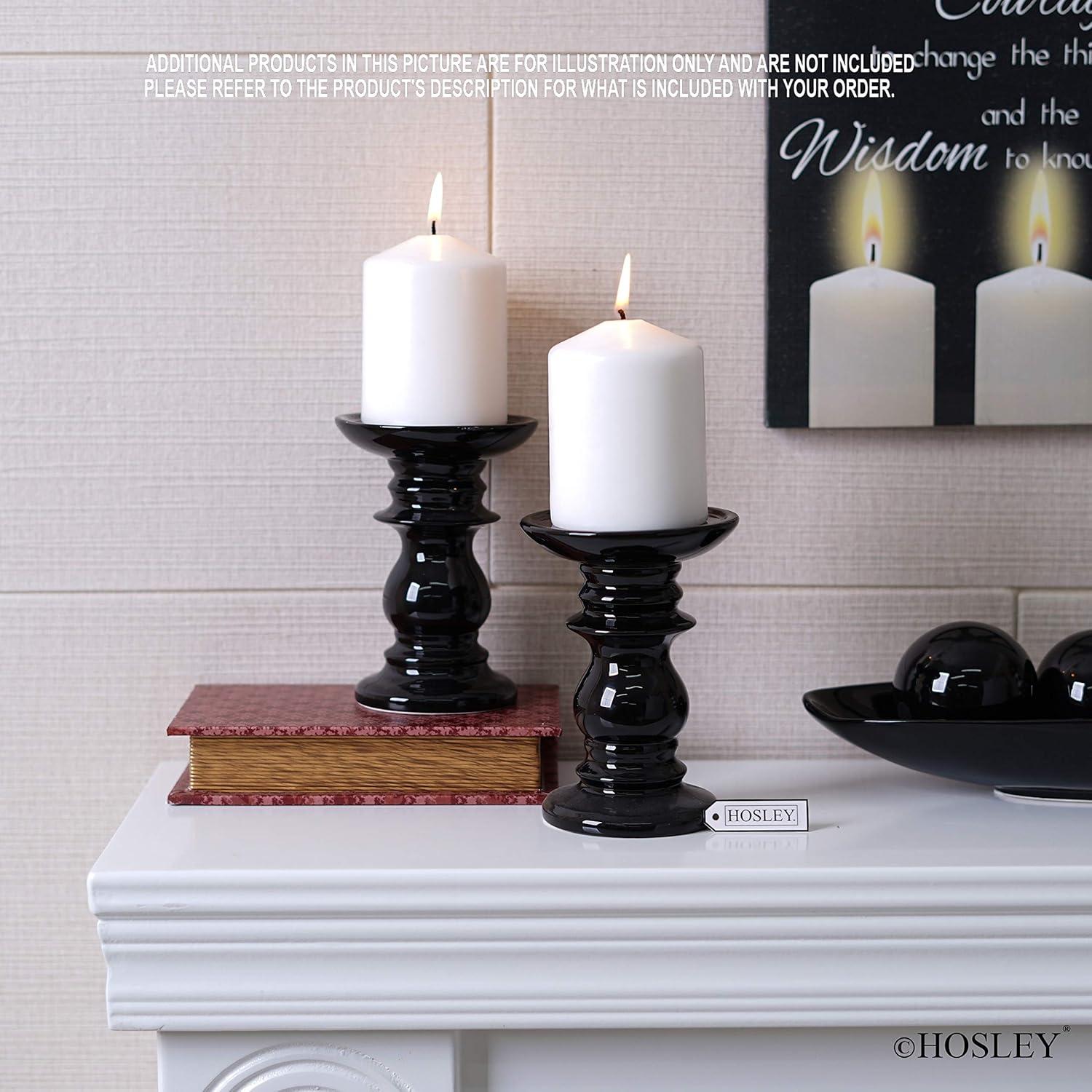 Conjunto de 2 Soportes de Velas Cerámica Negras Hosley 15.5 cm