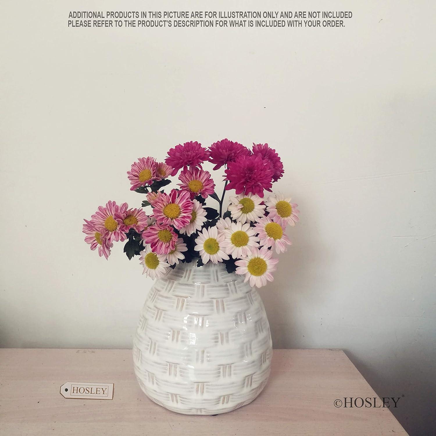 Conjunto de 2 Jarrones de Cerámica Blanca Hosley 14.6 cm