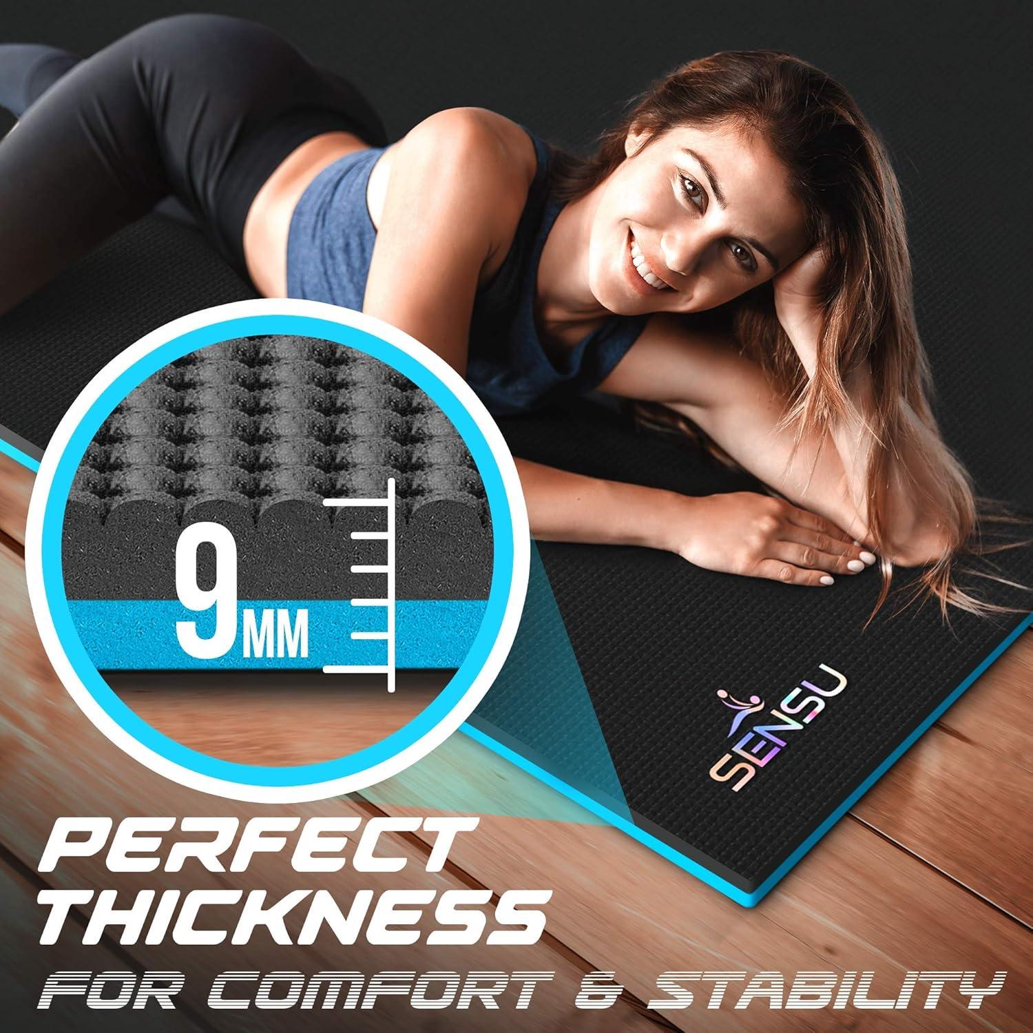 Alfombrilla de Yoga Extra Gruesa Sensu 1.83m x 1.22m 9mm Antideslizante