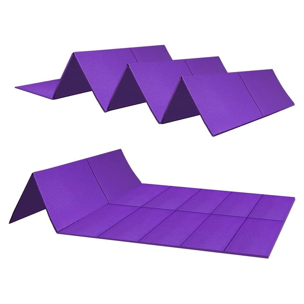Esteras de Yoga Plegables JBM 1.9m x 0.6m PVC Azul/Púrpura