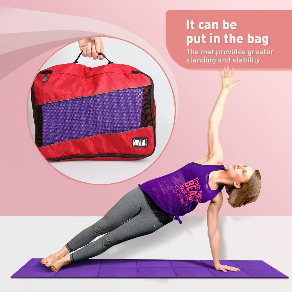 Esteras de Yoga Plegables JBM 1.9m x 0.6m PVC Azul/Púrpura