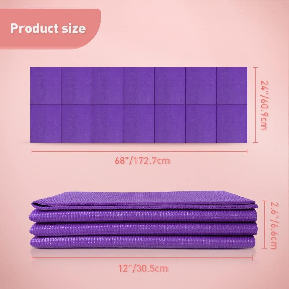 Esteras de Yoga Plegables JBM 1.9m x 0.6m PVC Azul/Púrpura