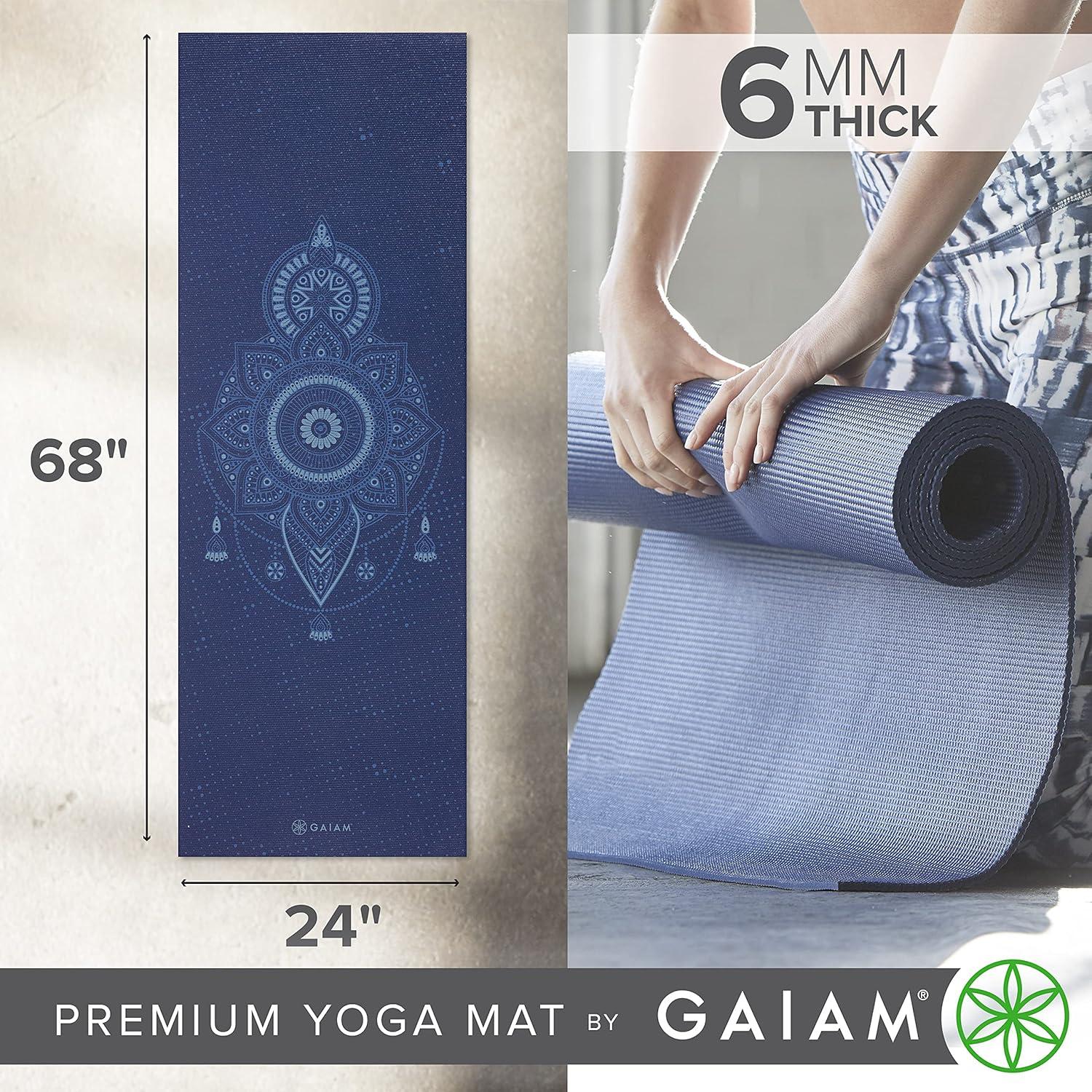 Esterilla de Yoga Gaiam Premium 6mm Antideslizante Azul