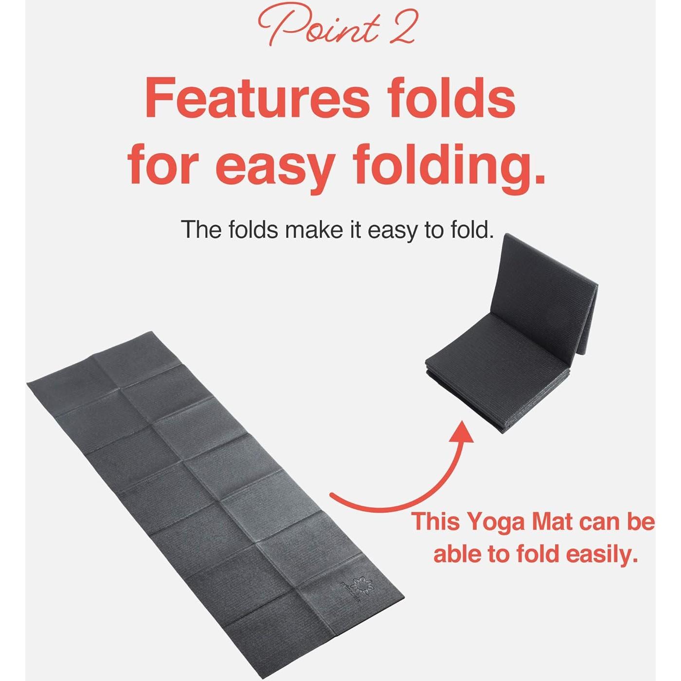 Colchoneta de Yoga Plegable Primasole 4mm 172.72x60.96cm Negra