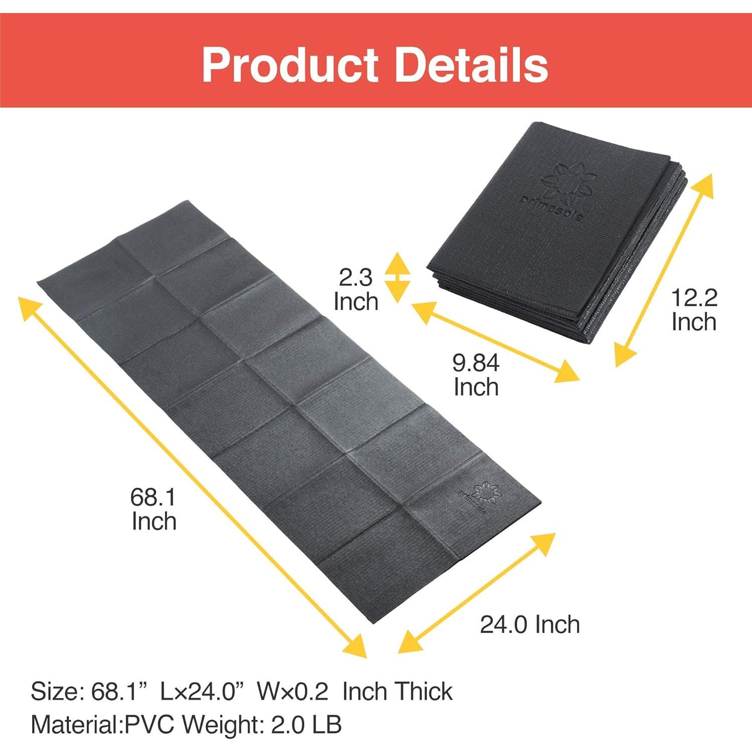 Colchoneta de Yoga Plegable Primasole 4mm 172.72x60.96cm Negra