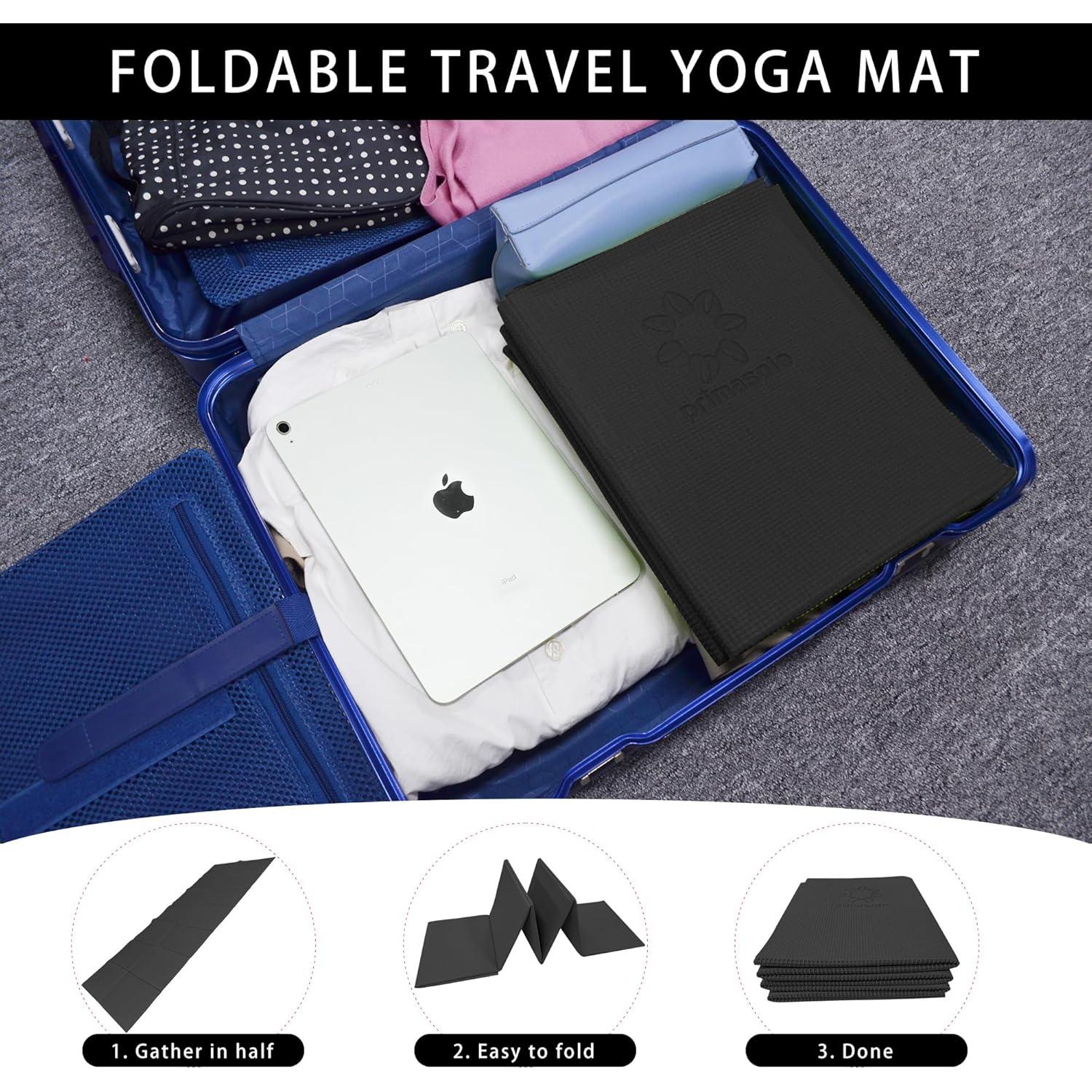 Colchoneta de Yoga Plegable Primasole 4mm 172.72x60.96cm Negra