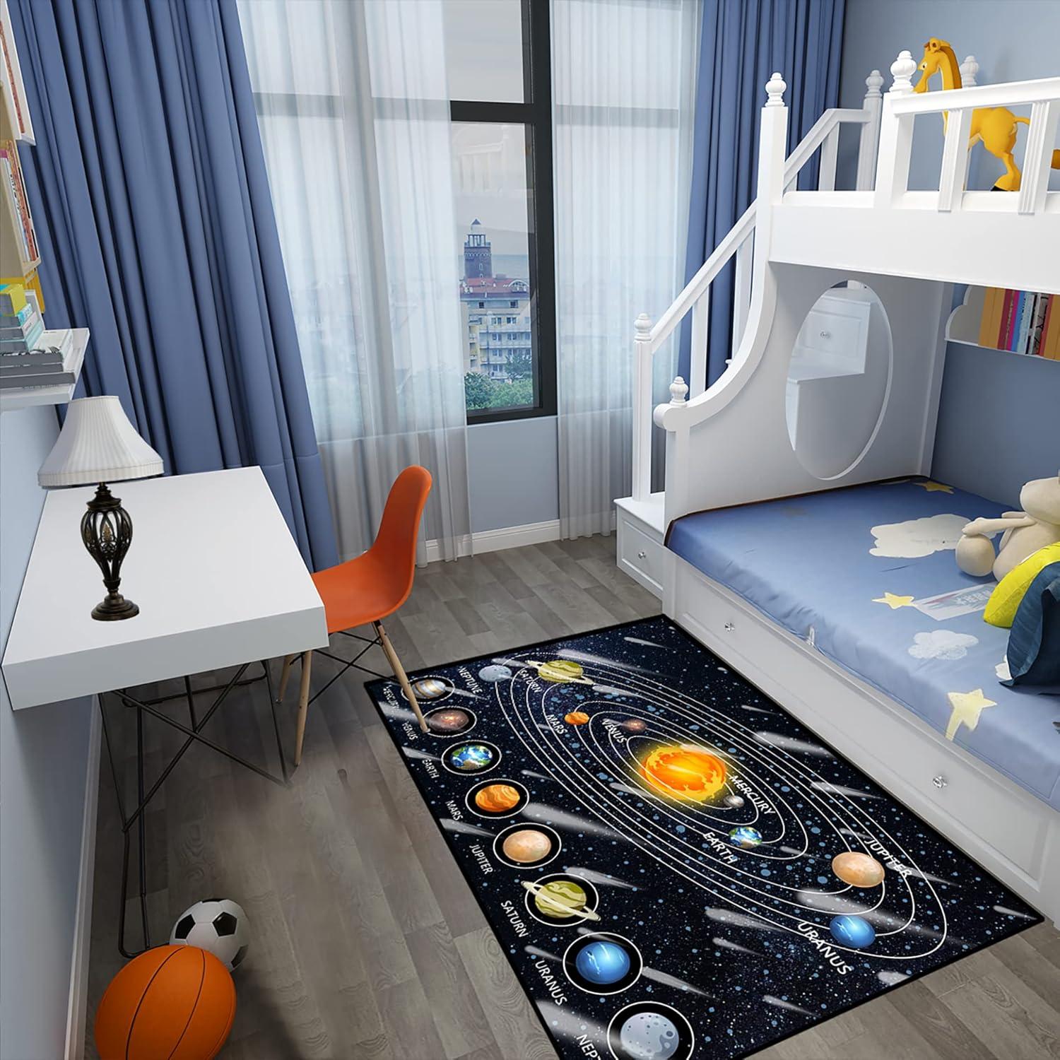 Alfombra Galaxia Jiospet 5x7 Suave Educativa Espacio