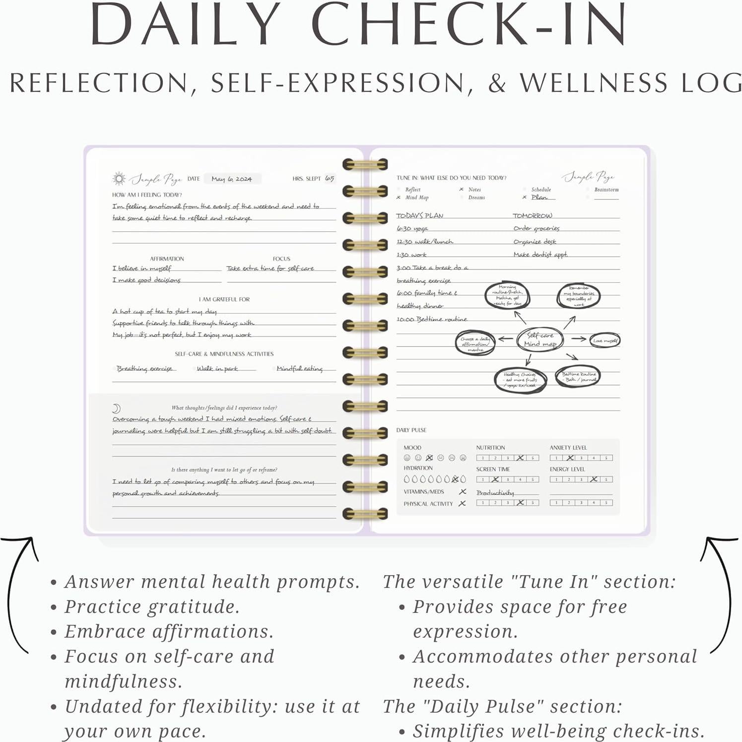 Diario de Salud Mental LIFTINSPIRE CO. 100 Días Cuidado Personal