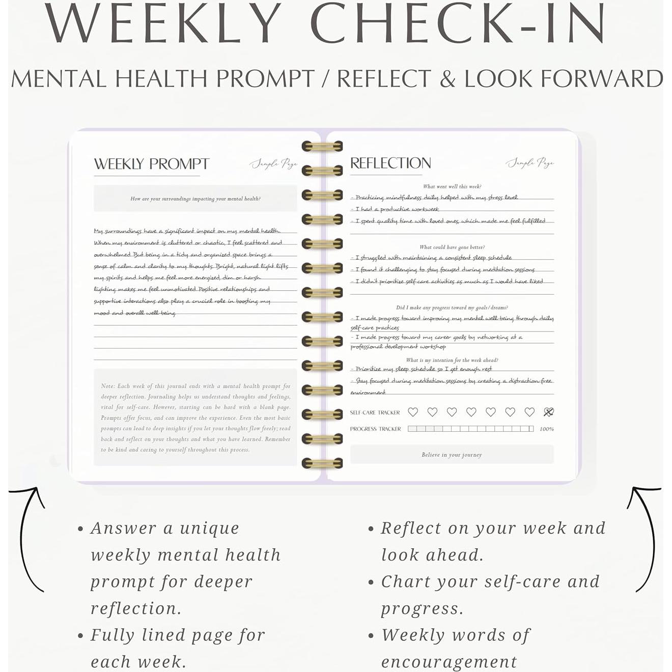 Diario de Salud Mental LIFTINSPIRE CO. 100 Días Cuidado Personal