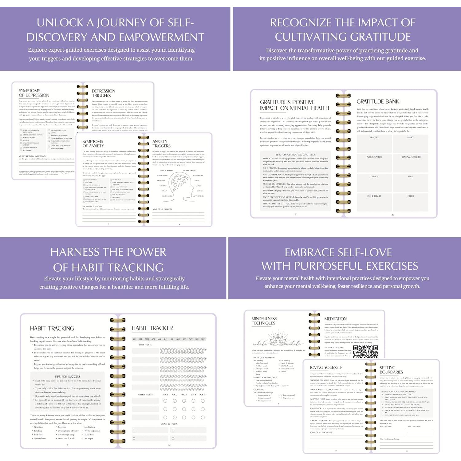 Diario de Salud Mental LIFTINSPIRE CO. 100 Días Cuidado Personal