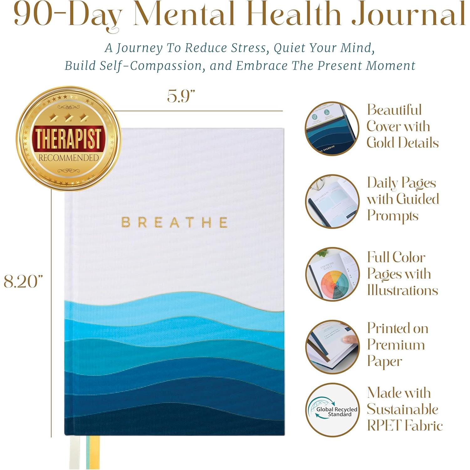 Diario Guiado de Salud Mental Hopeful Horizons A5 90 Días