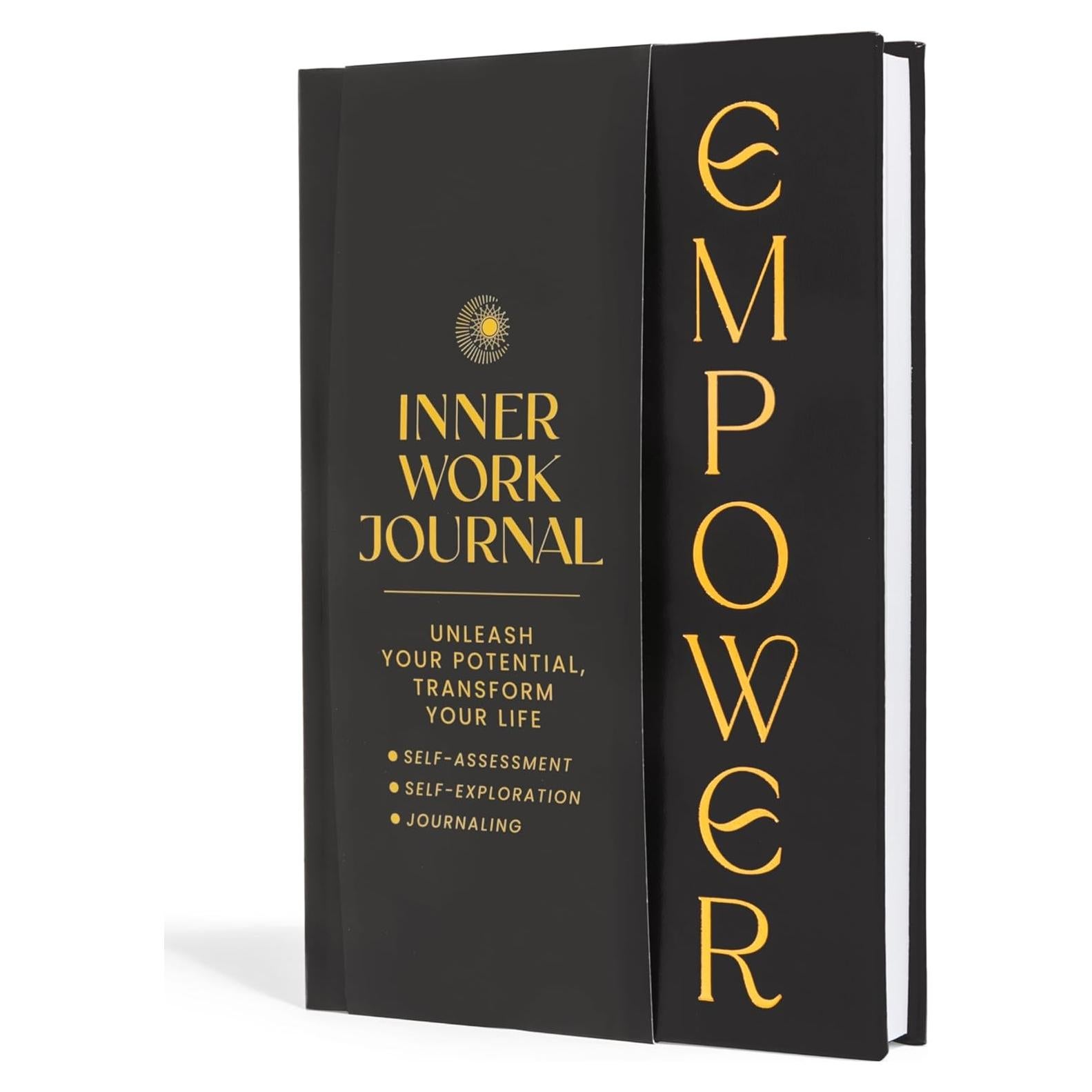 Diario de Salud Mental GLOW QUEST A5 Negro - Prompts Guiados