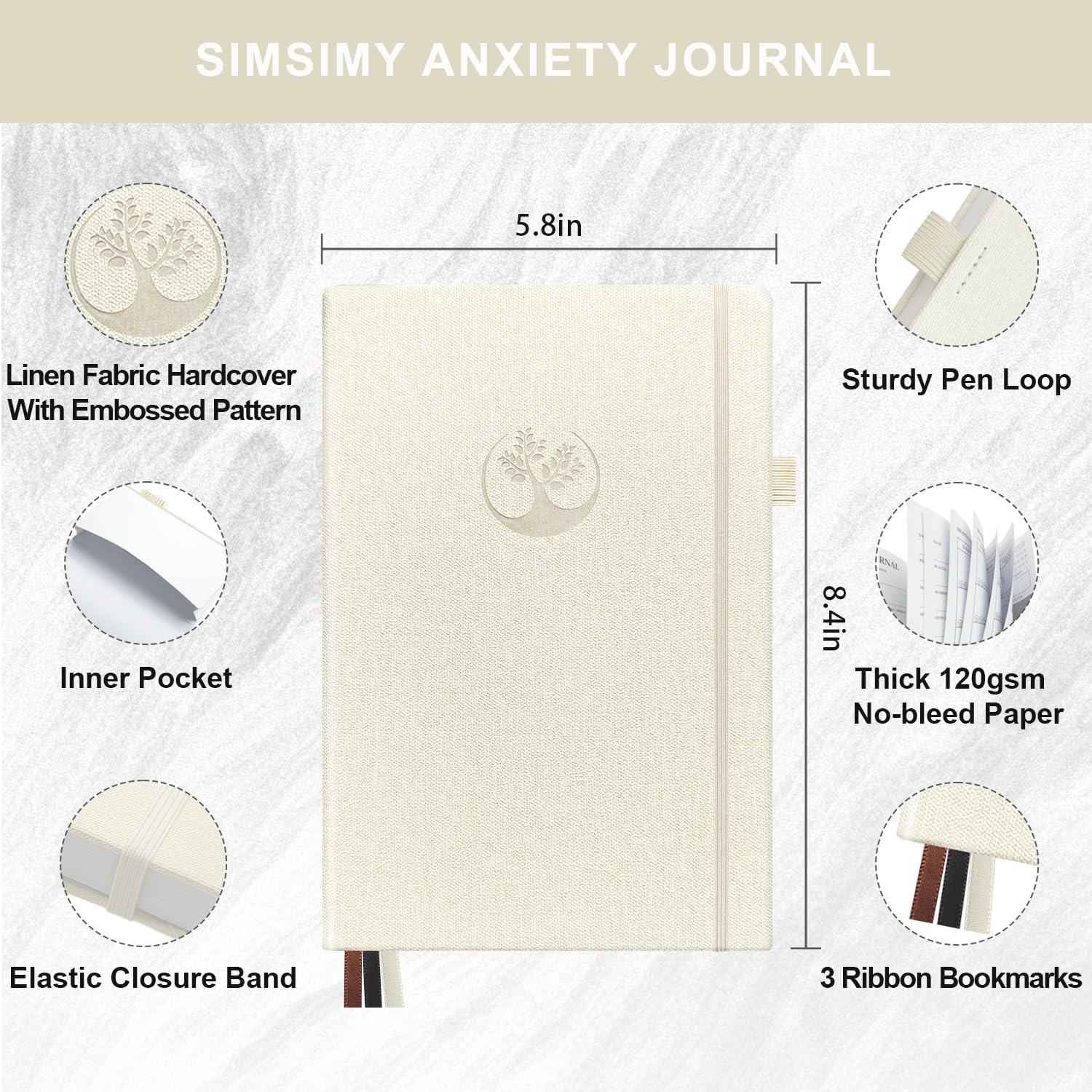 Diario de Salud Mental SIMSIMY A5 Beige - 91 Días de Seguimiento