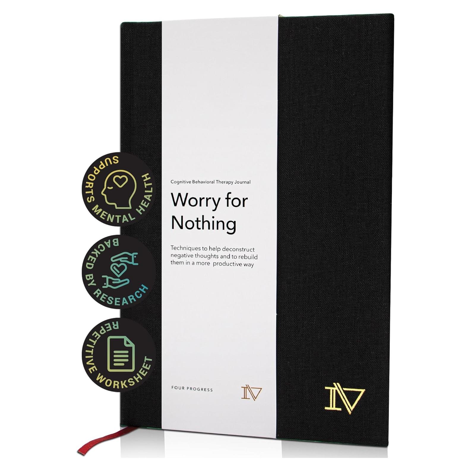 Diario Guiado de Ansiedad Cuatro Progresos - 280g, Negro