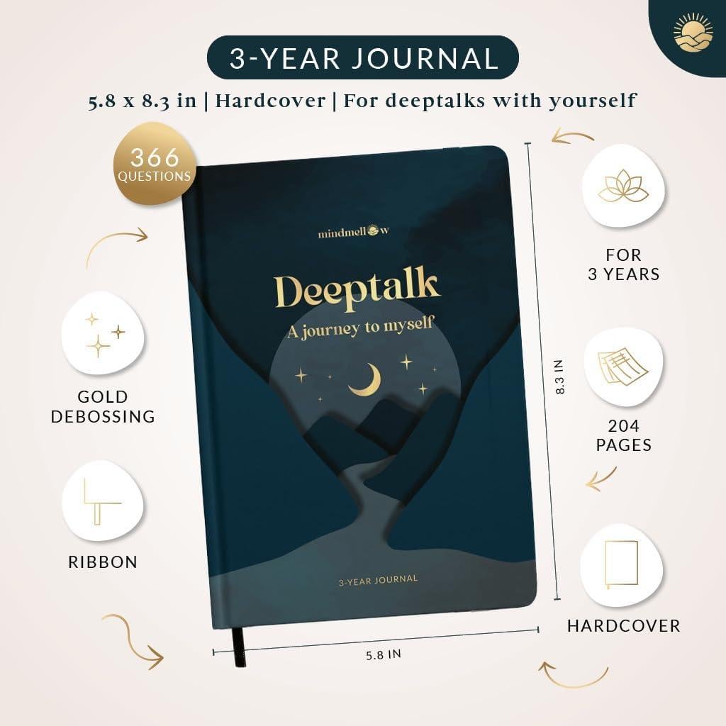 Diario de Gratitud A5 Mindmellow Negro - 3 Años de Reflexión