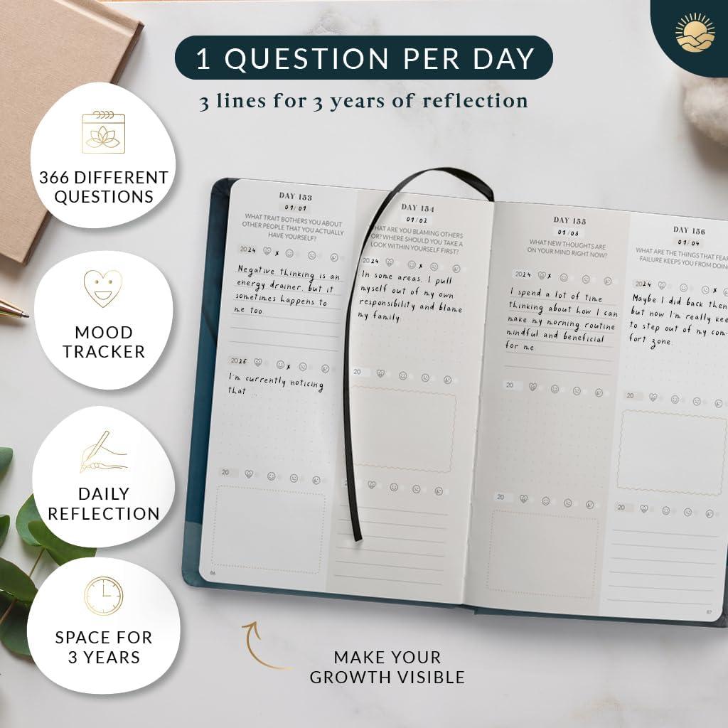 Diario de Gratitud A5 Mindmellow Negro - 3 Años de Reflexión