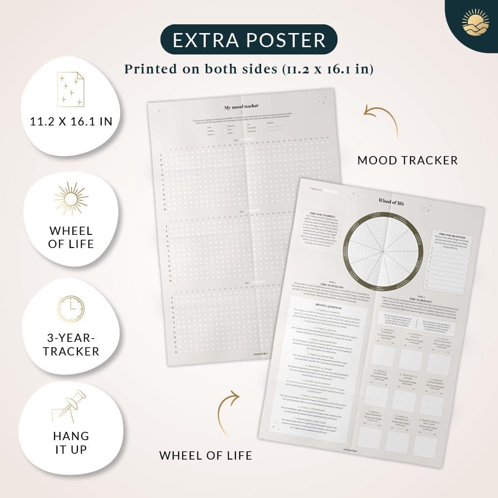 Diario de Gratitud A5 Mindmellow Negro - 3 Años de Reflexión