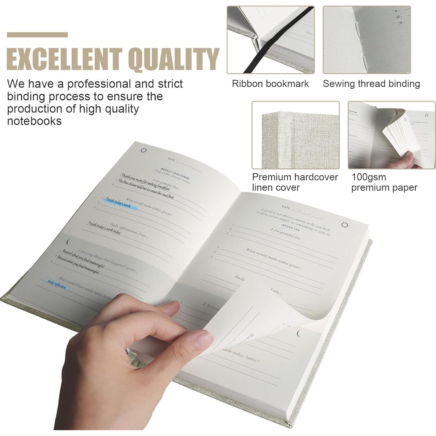 Diario de Gratitud EMOMAS 14.7x21.1cm Blanco Ecológico