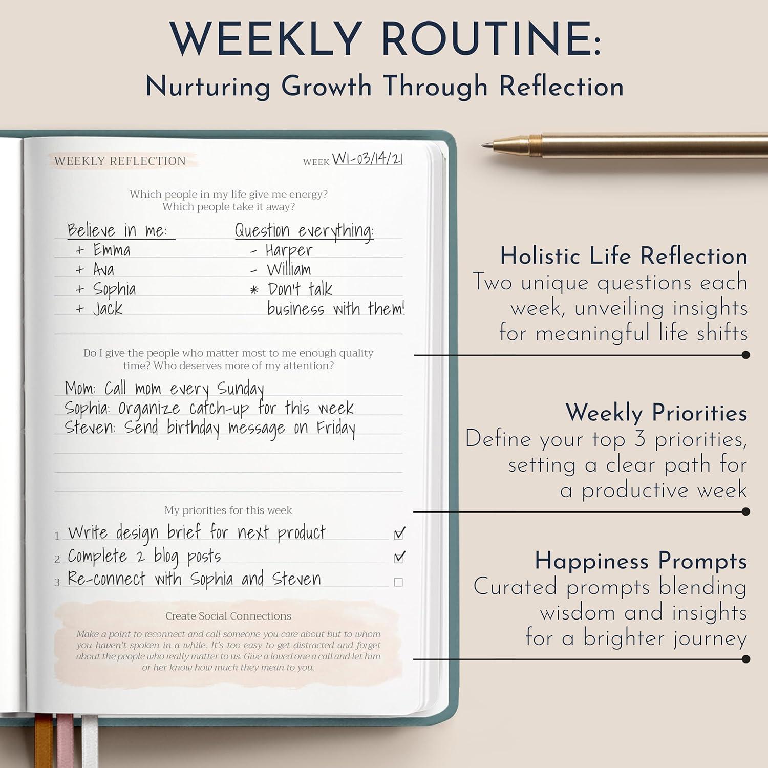 Diario de Gratitud RYVE A5 Verde - 6 Meses de Bienestar