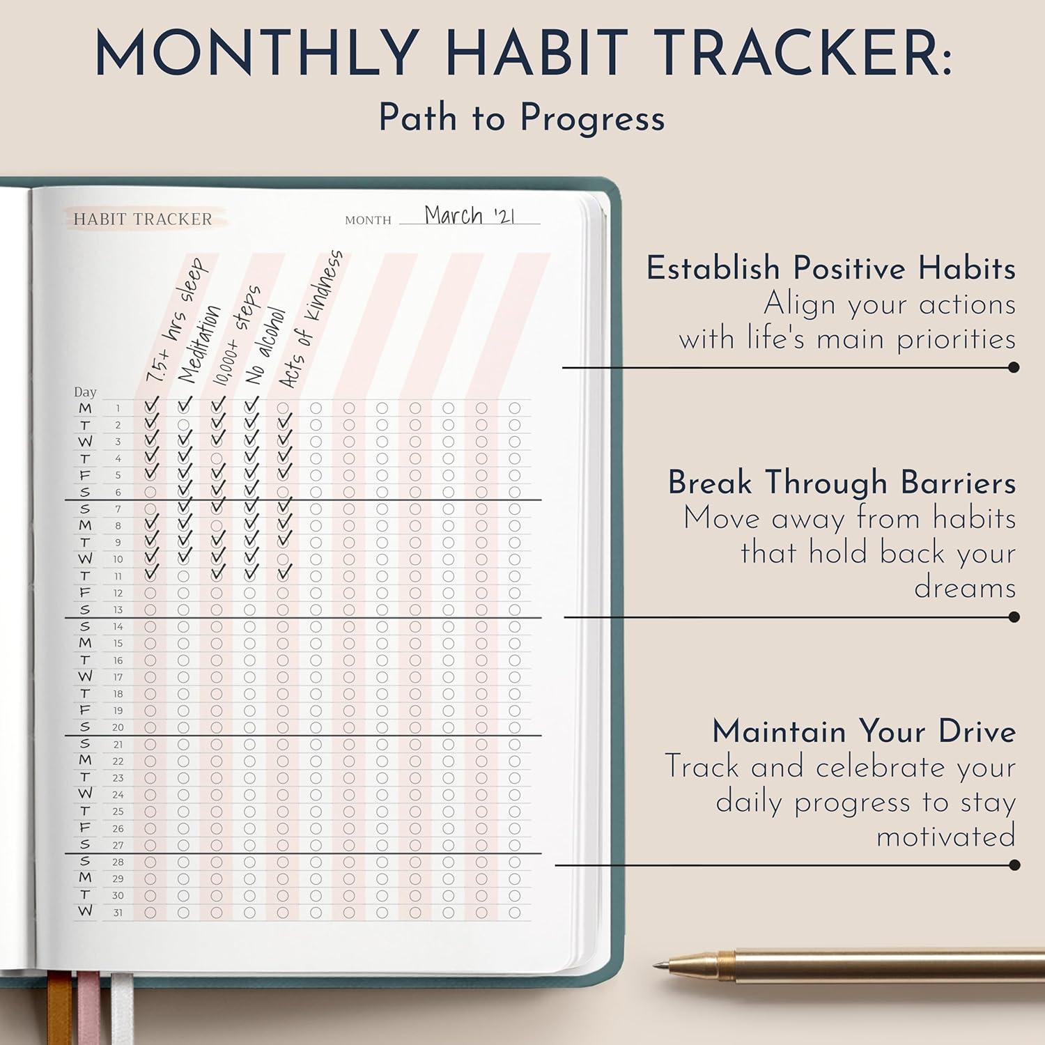 Diario de Gratitud RYVE A5 Verde - 6 Meses de Bienestar