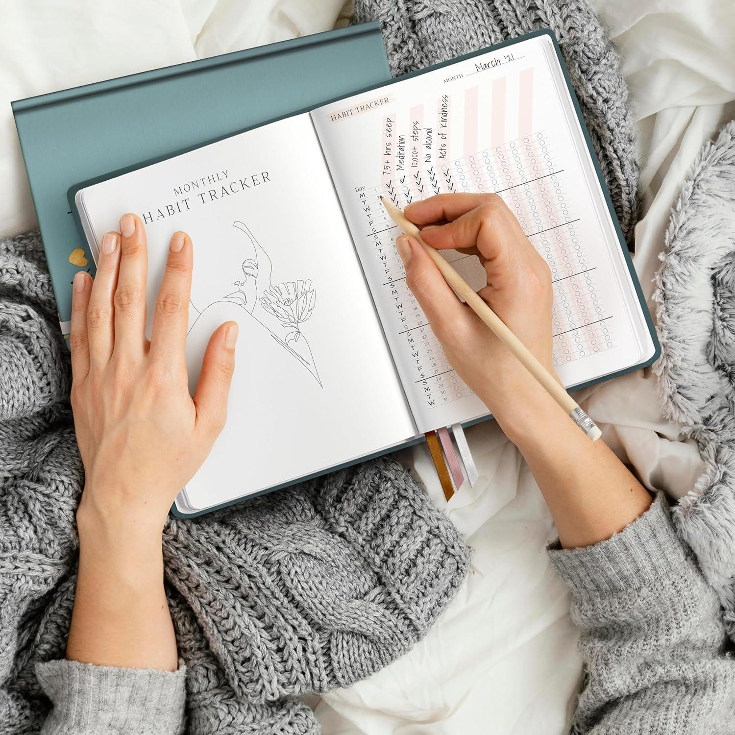 Diario de Gratitud RYVE A5 Verde - 6 Meses de Bienestar