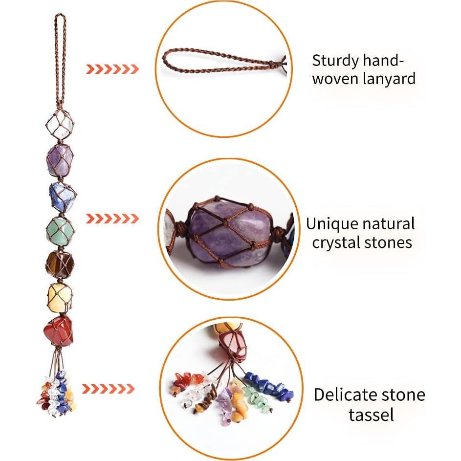 Adorno Colgante 7 Gemas de Chakra Nicestone 26 cm