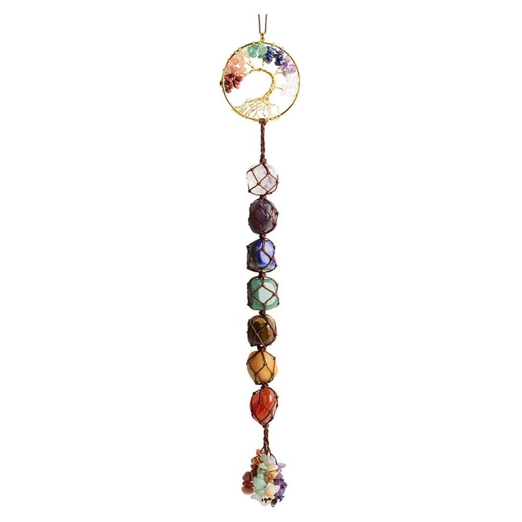 Adorno Colgante Árbol de la Vida 7 Chakras iSTONE 27.9 cm