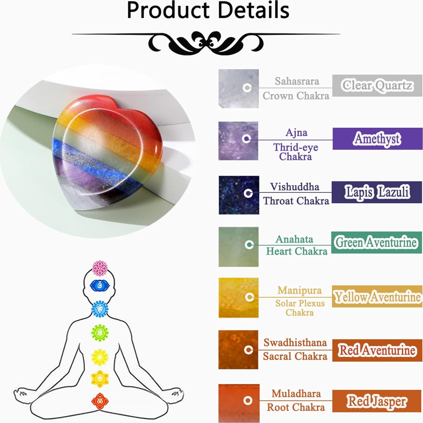 Piedra de Preocupación Chakra GEHECRST Corazón 40x40mm