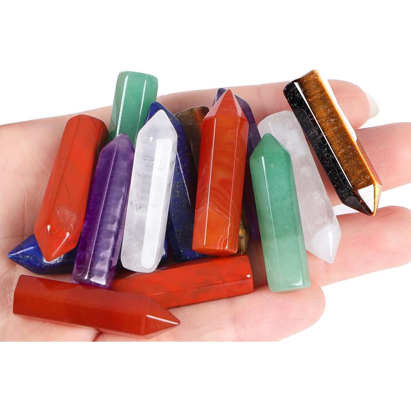 Set de 7 Varitas de Cristales Chakra QINJIEJIE - Amatista y Más