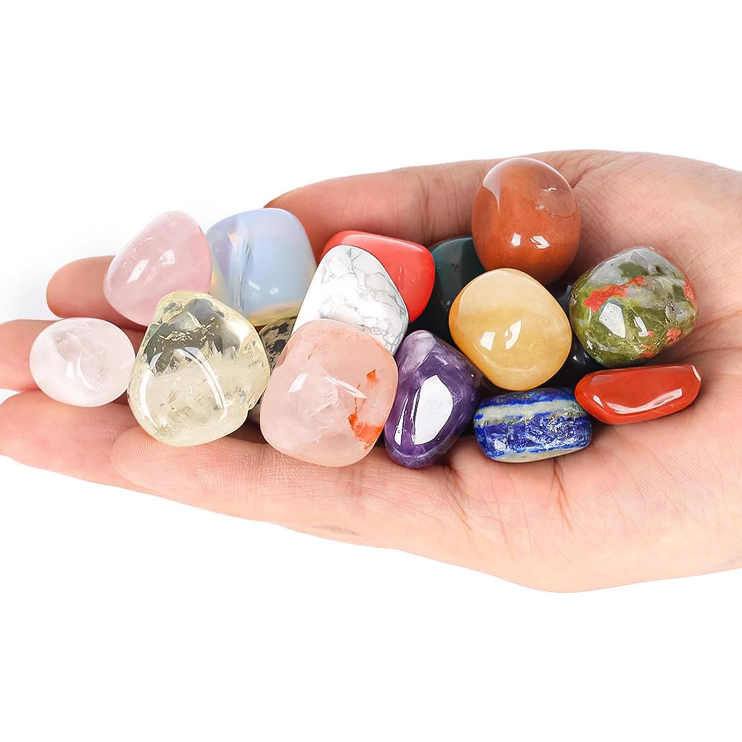 Juego de 19 Piezas de Cristales Naturales Pulidos LEEHON