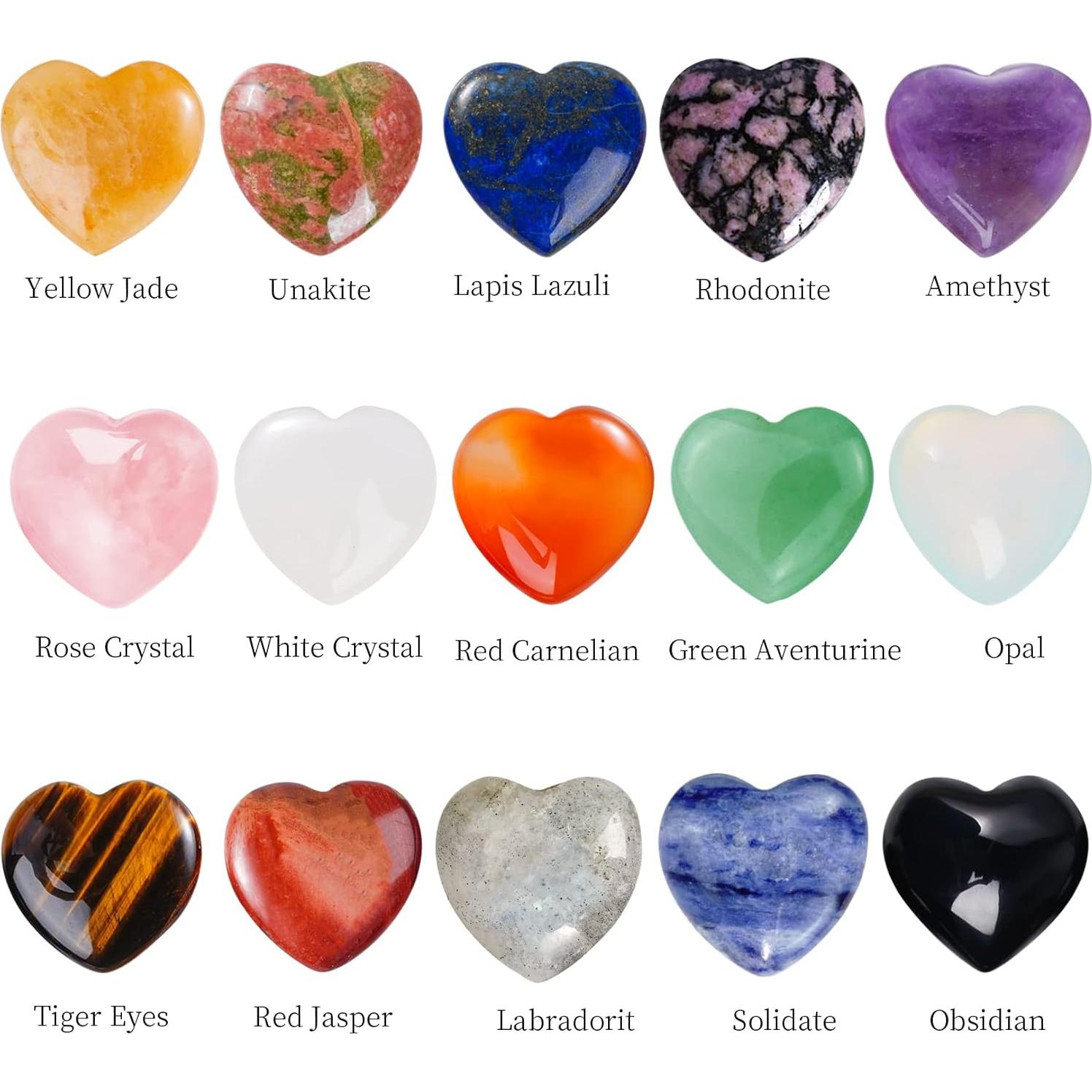 Conjunto de 15 Piedras de Chakra Corazón Marrywindix 20mm