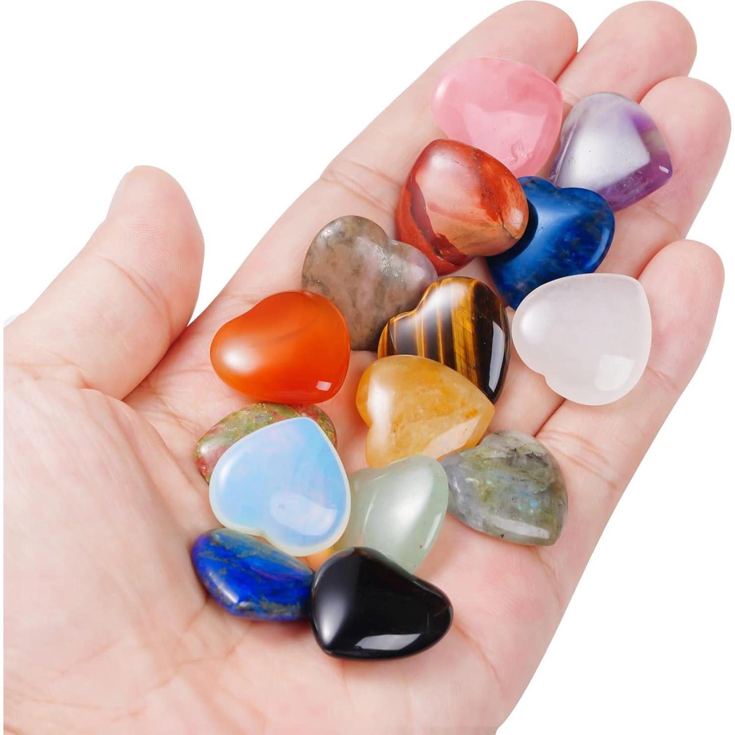 Conjunto de 15 Piedras de Chakra Corazón Marrywindix 20mm