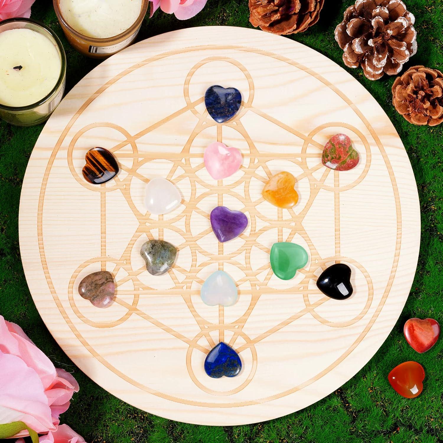 Conjunto de 15 Piedras de Chakra Corazón Marrywindix 20mm