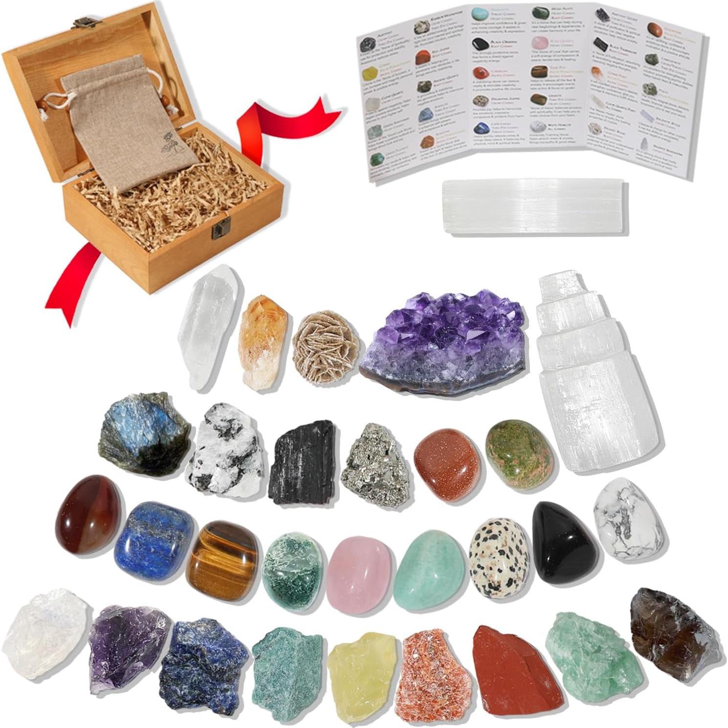 Juego de 30 Cristales Naturales Premium Cereikei - Chakra y Protección