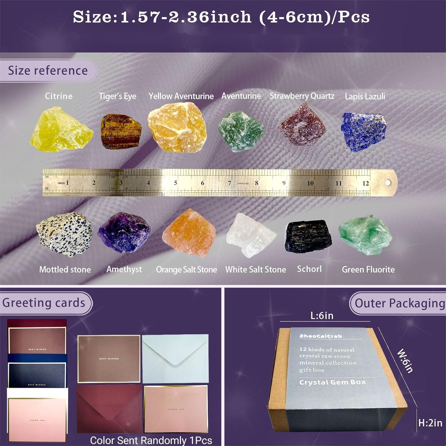 12 Cristales Chakra Crudos Grandes Zhaocaicrab 4-6 cm