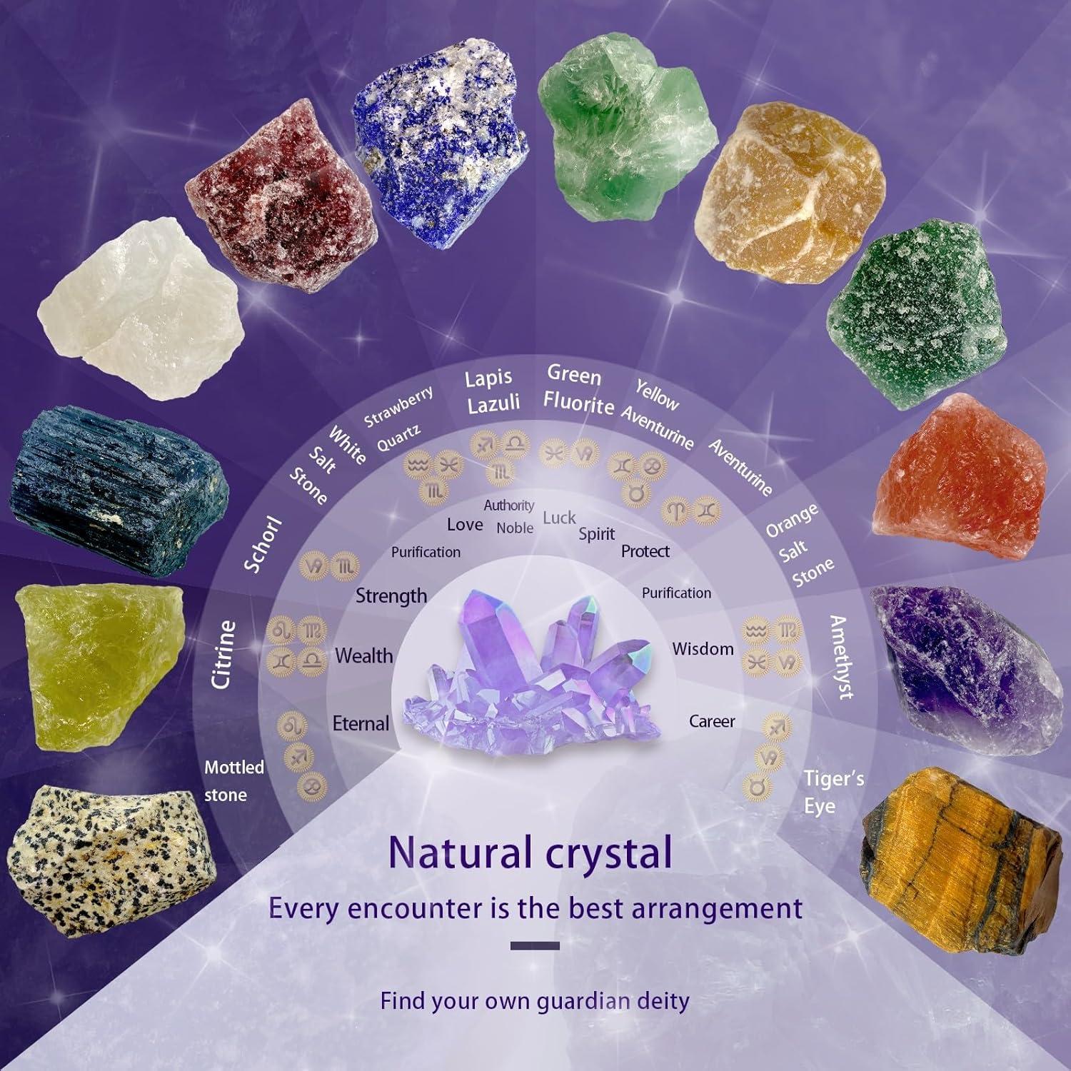 12 Cristales Chakra Crudos Grandes Zhaocaicrab 4-6 cm