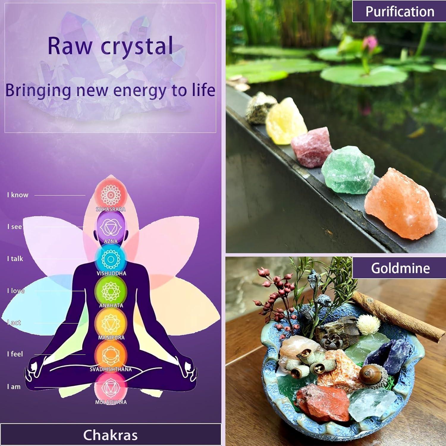 12 Cristales Chakra Crudos Grandes Zhaocaicrab 4-6 cm