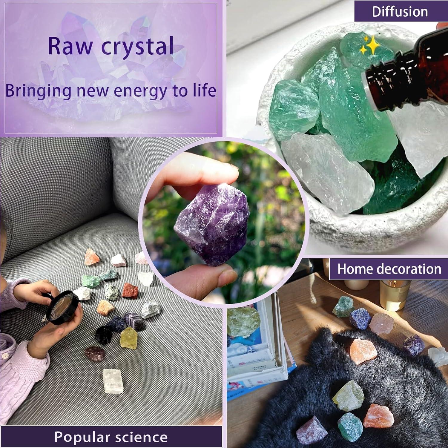 12 Cristales Chakra Crudos Grandes Zhaocaicrab 4-6 cm