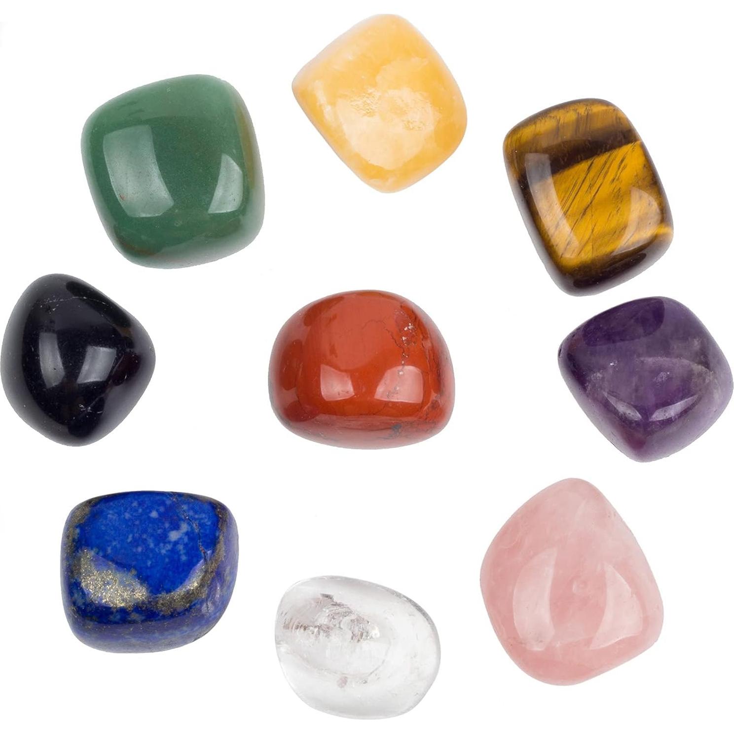 Conjunto de 9 Piedras Chakra ZenQ - Cristales Naturales Sanadores