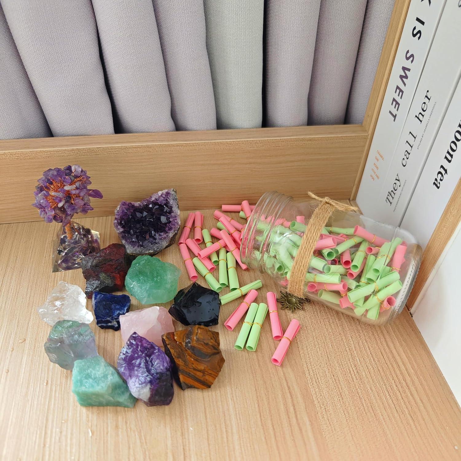 Cristales Crudos Mixtos Luckeeper 1 lb para Meditación y Reiki