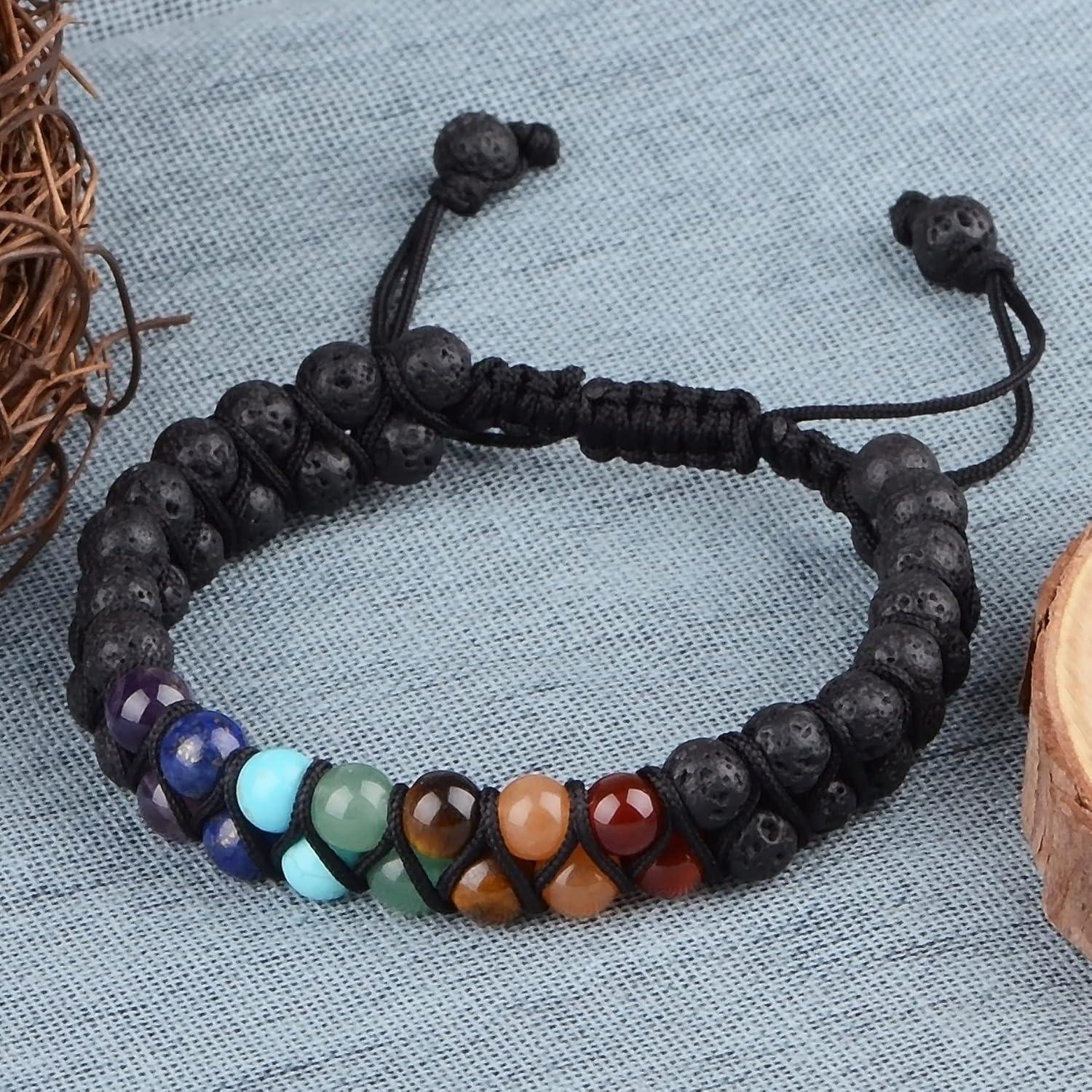 Pulsera Sanadora de Chakra Massive Beads Doble Capa 6mm
